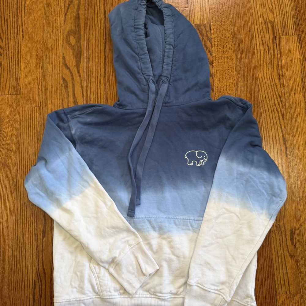 Ivory Ella Hooded Sweatshirt Blue Ombre Size XS